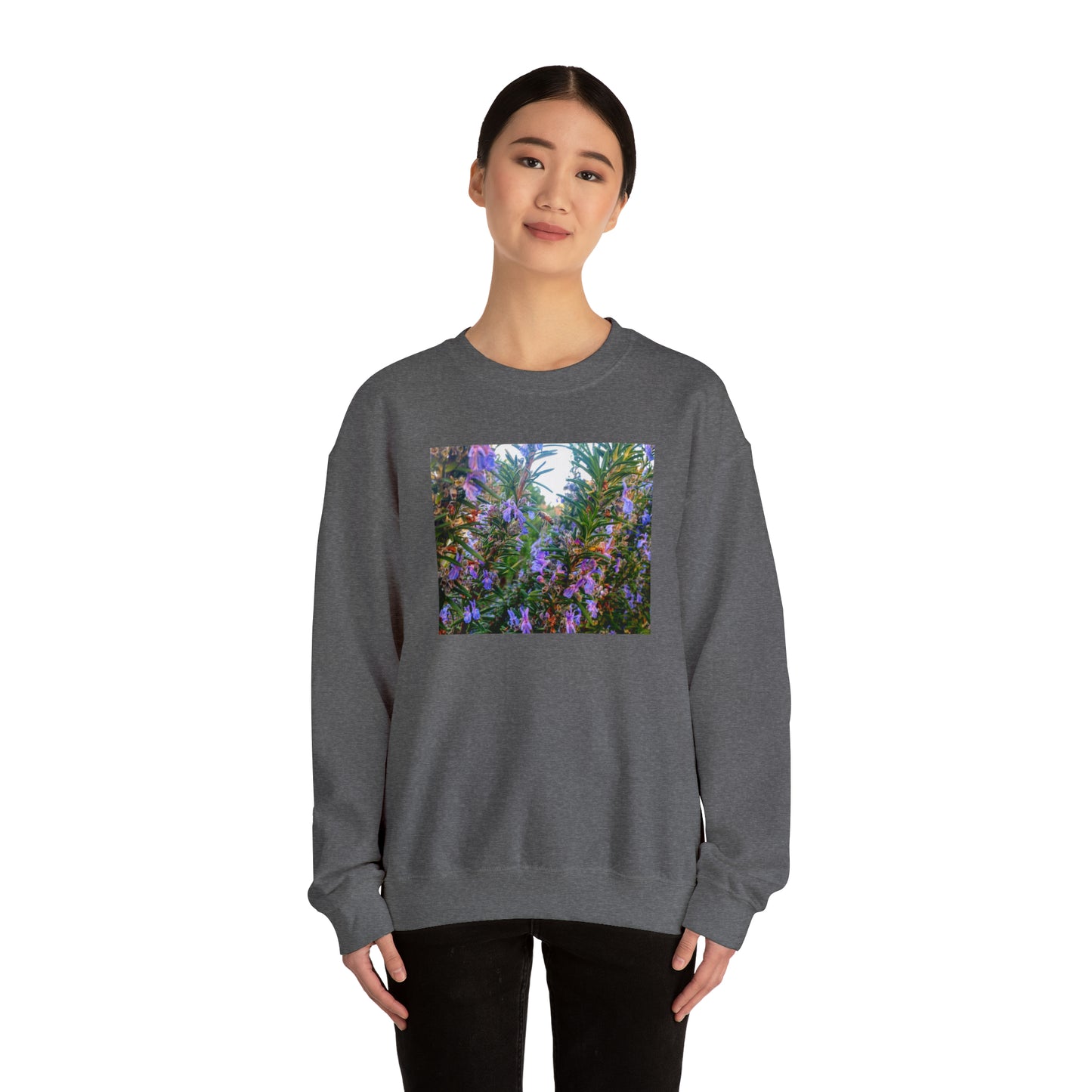 Unisex Heavy Blend™ Crewneck Rosemary Bee Pollinator Sweatshirt