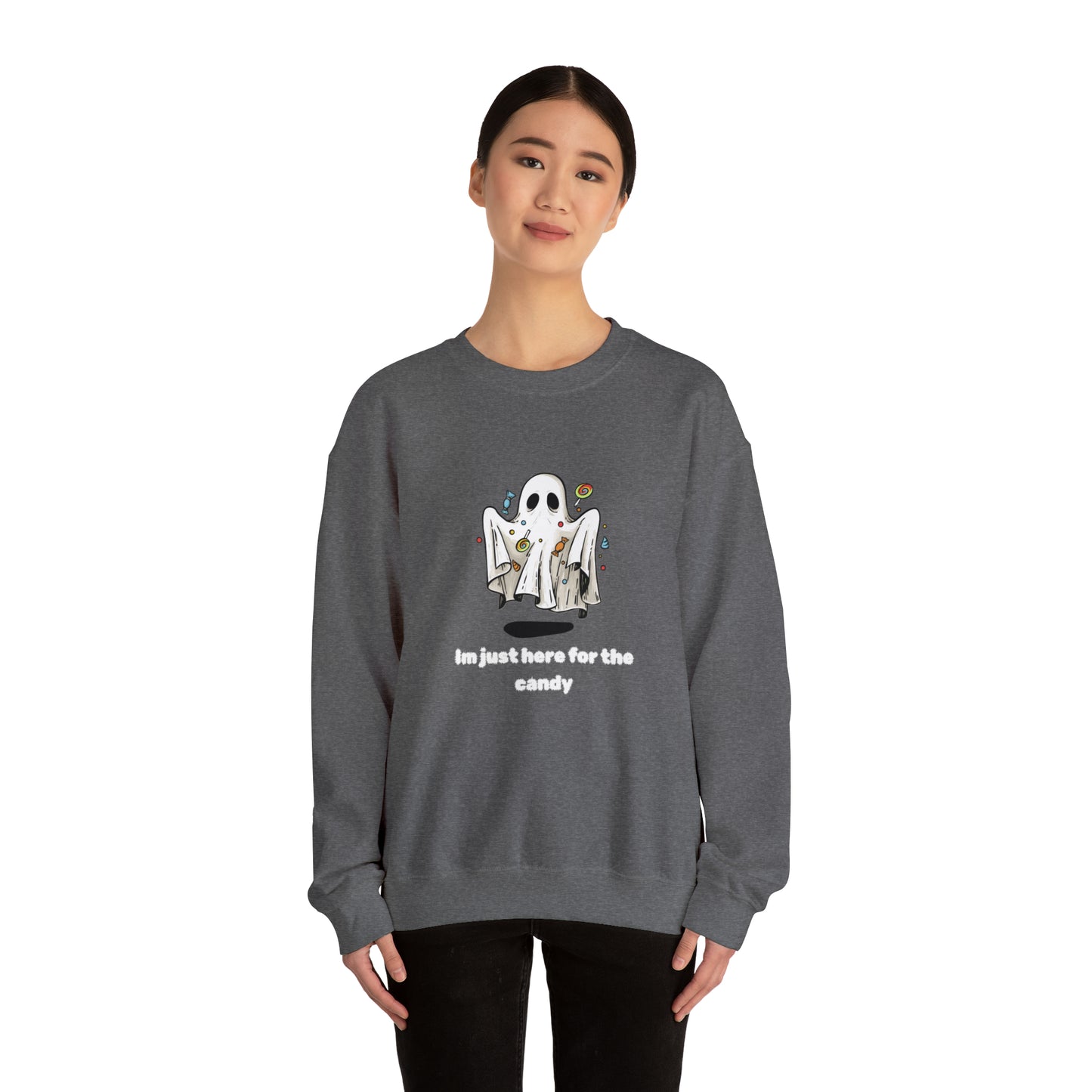 Unisex Cute Ghost  Im Just Here for The Candy Sweatshirt