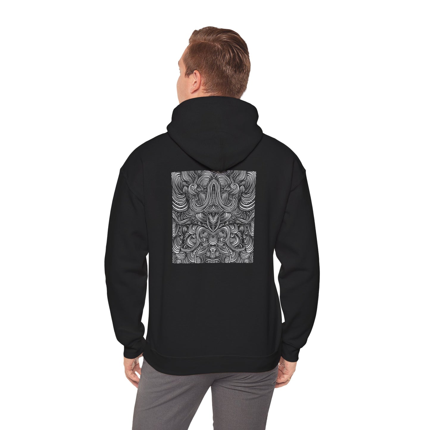 Unisex Heavy Blend™ Original Minimalist Line Art Full Size Hooded Sweatshirt - Liquid