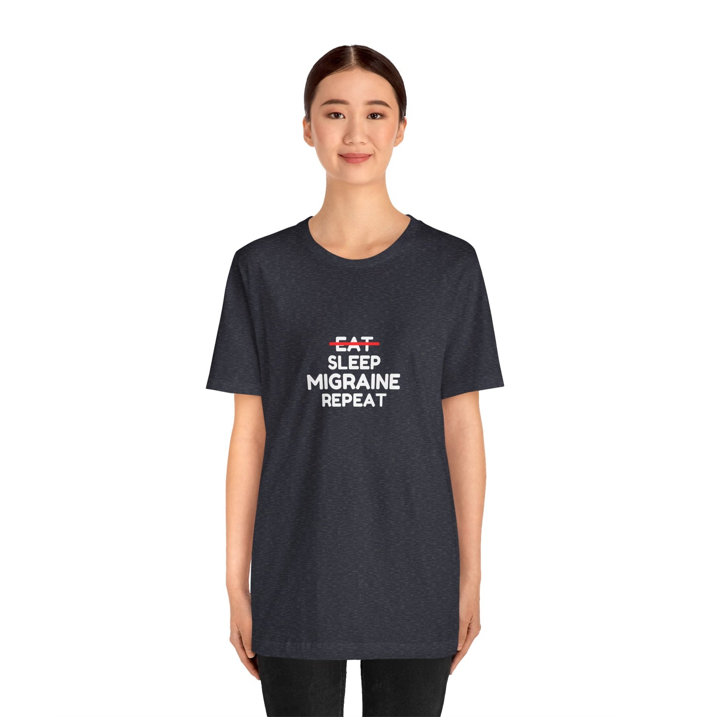 Unisex Migraine Day Invisible Illness Warrior Eat Sleep Migraine Repeat Tshirt