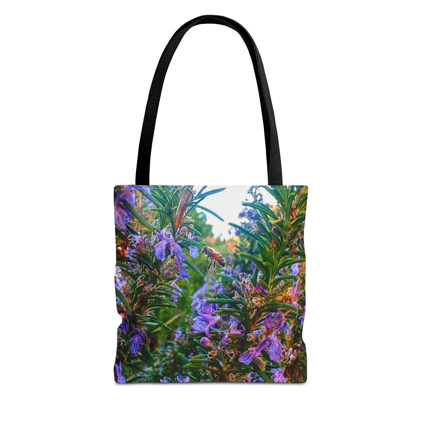 Garden Themed Bee Tote Bag Gardening Tote Gardening Bee Gift Idea Rosemary Gift For Gardener Rosemary and Bee Bag Rosemary Bee Pollinating