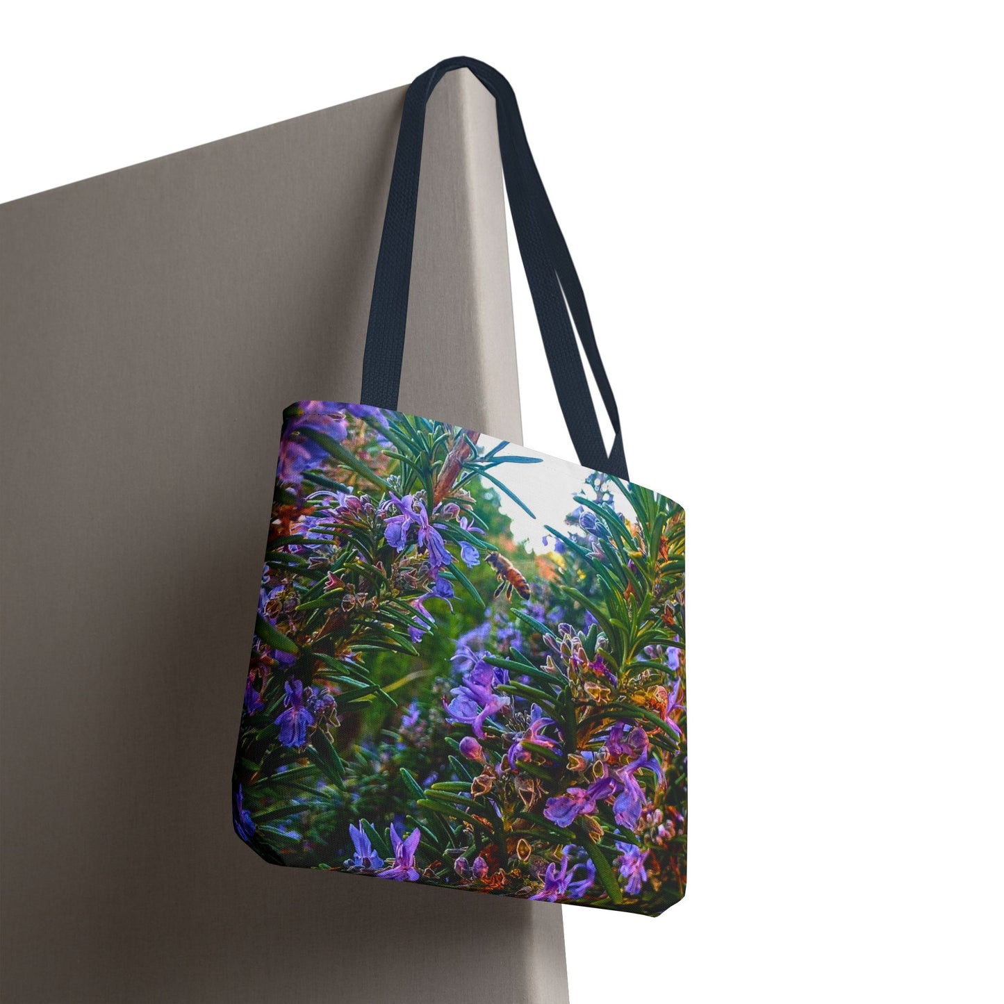 Garden Themed Bee and Rosemary Tote Bag