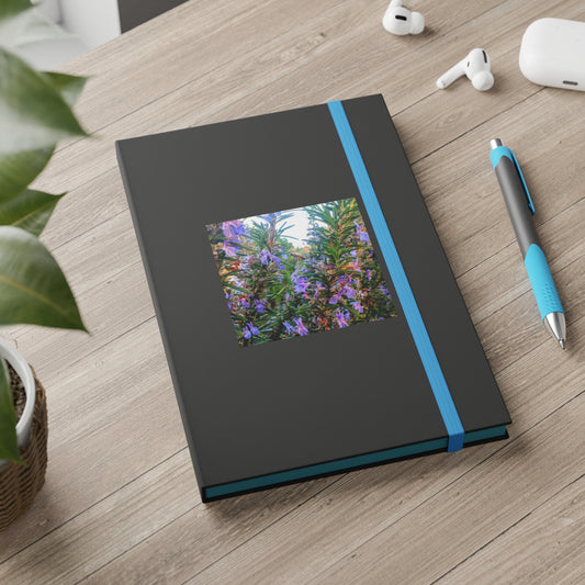 Color contrast notebook - original photography - rosemary bee pollinator 