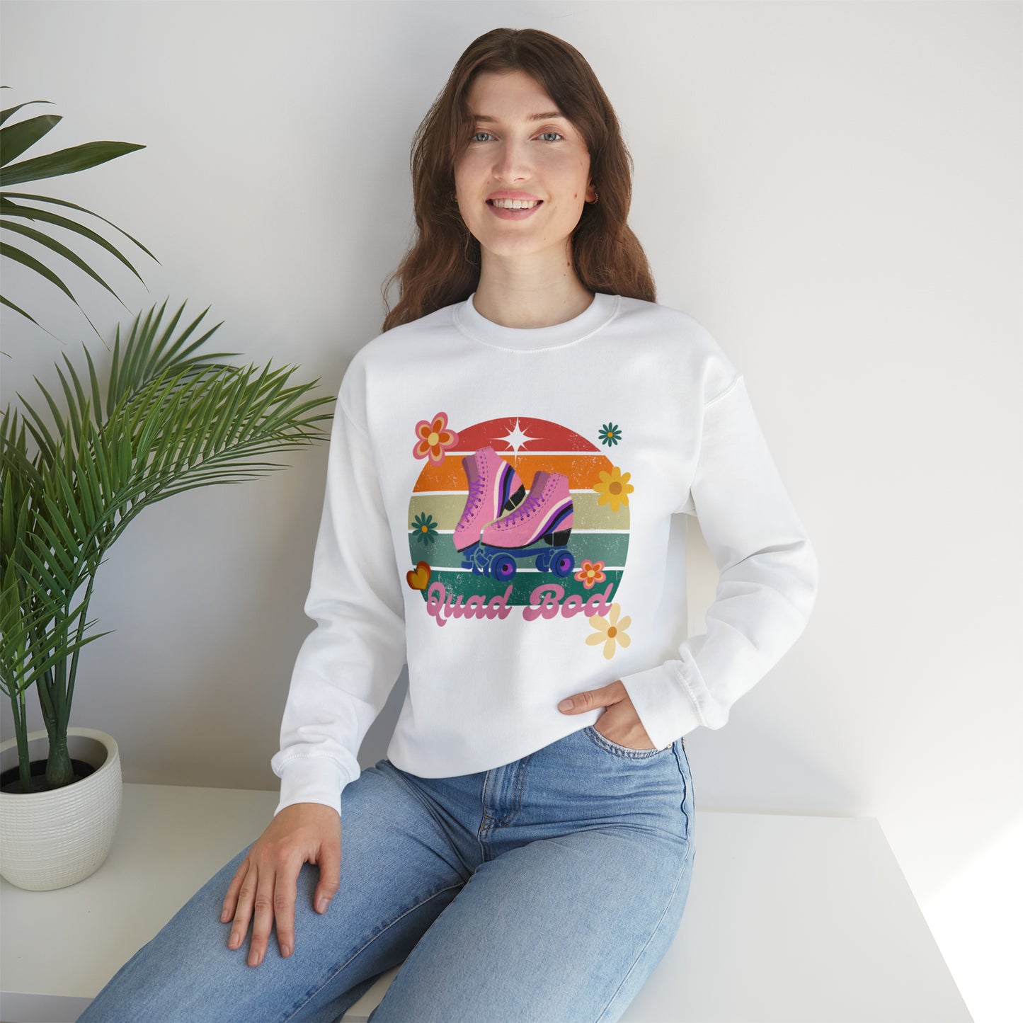 Unisex Quad Bod Retro Vibes Rollerskater Sweatshirt