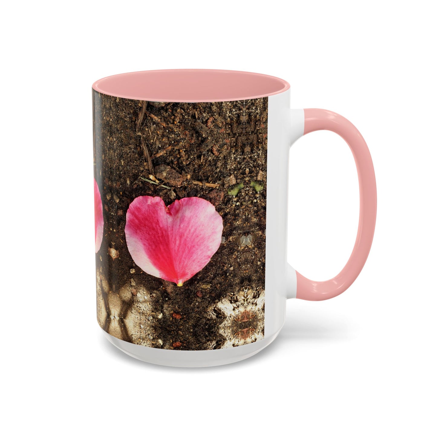 11oz/15oz Garden Themed Double Delight Heart Shaped Rose Petal Coffee Mug