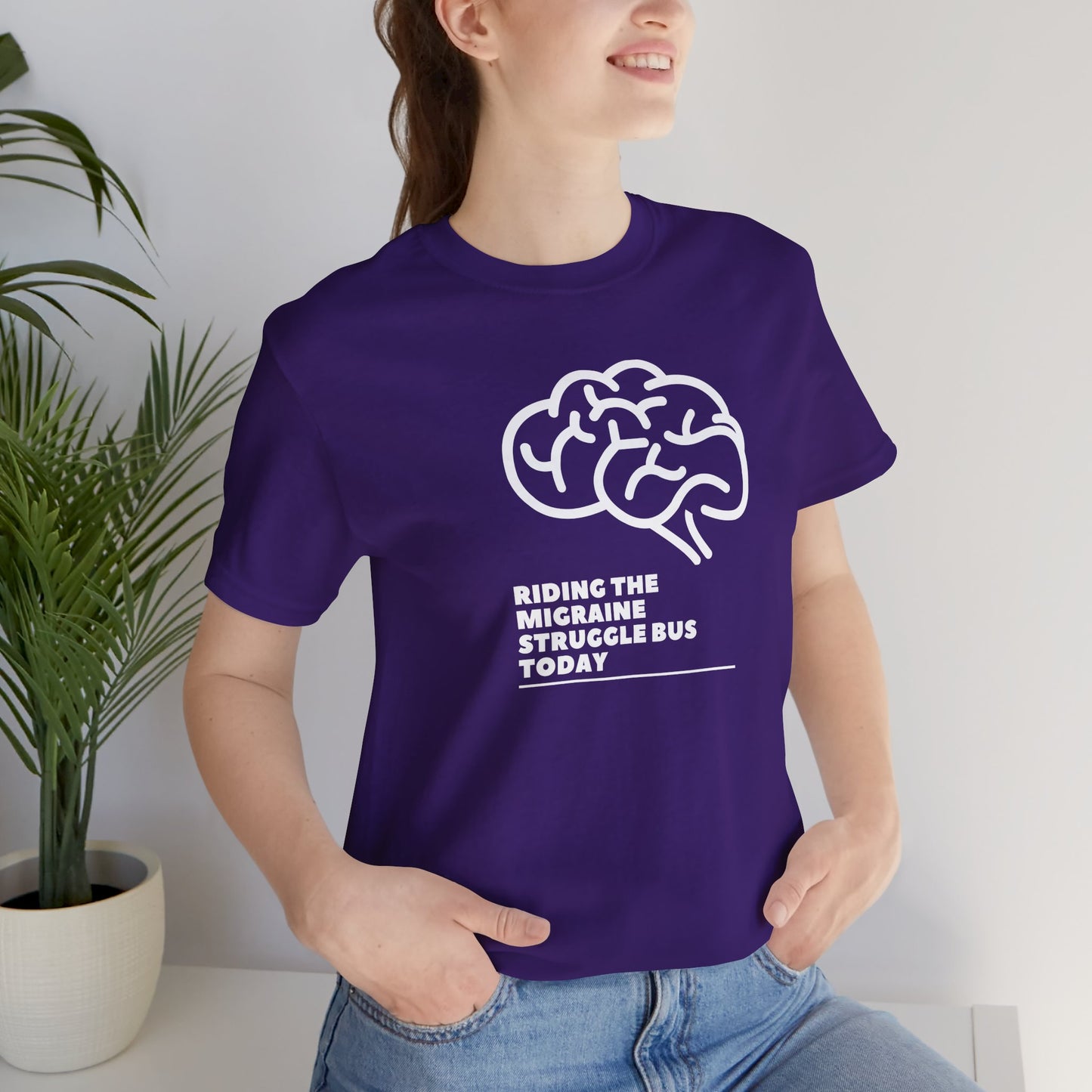Unisex Migraine Day Invisible Illness Warrior Riding The Struggle Bus Tshirt