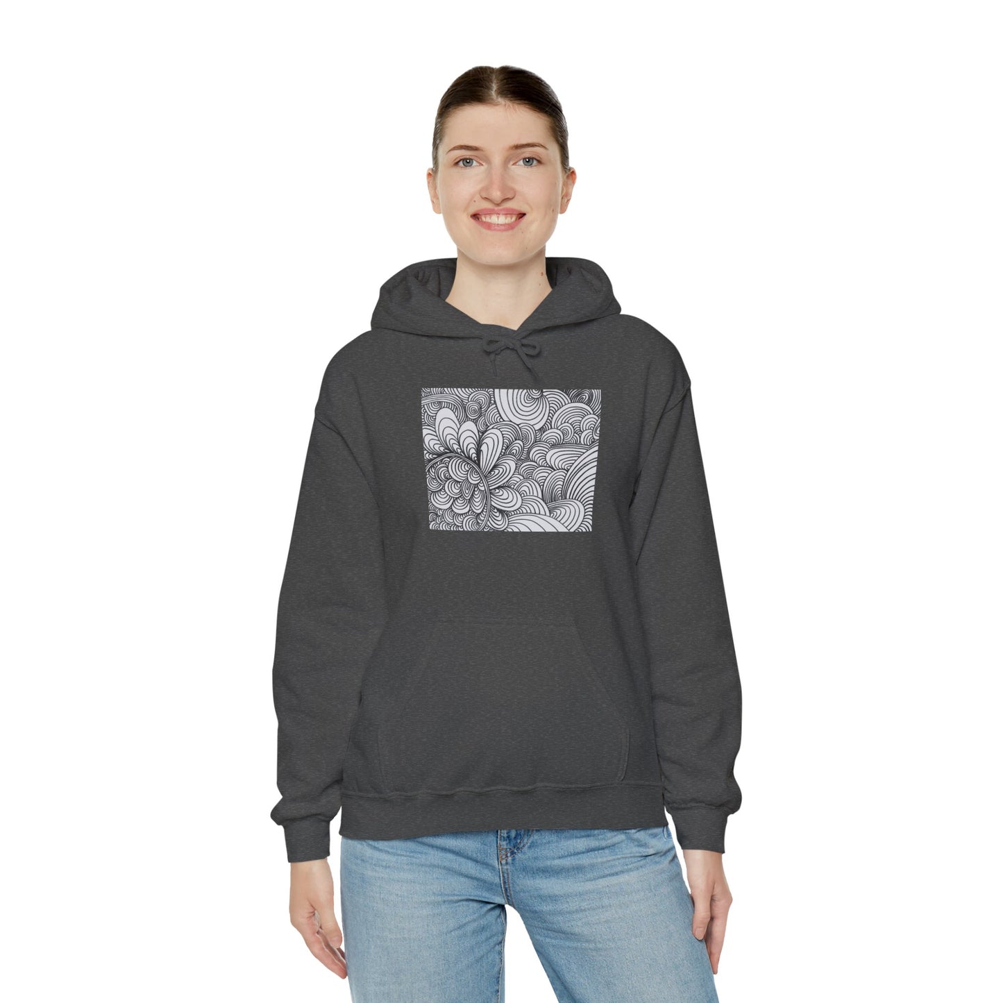 Unisex Heavy Blend™ Original Art Hooded Sweatshirt - Apricots Noir Mirage
