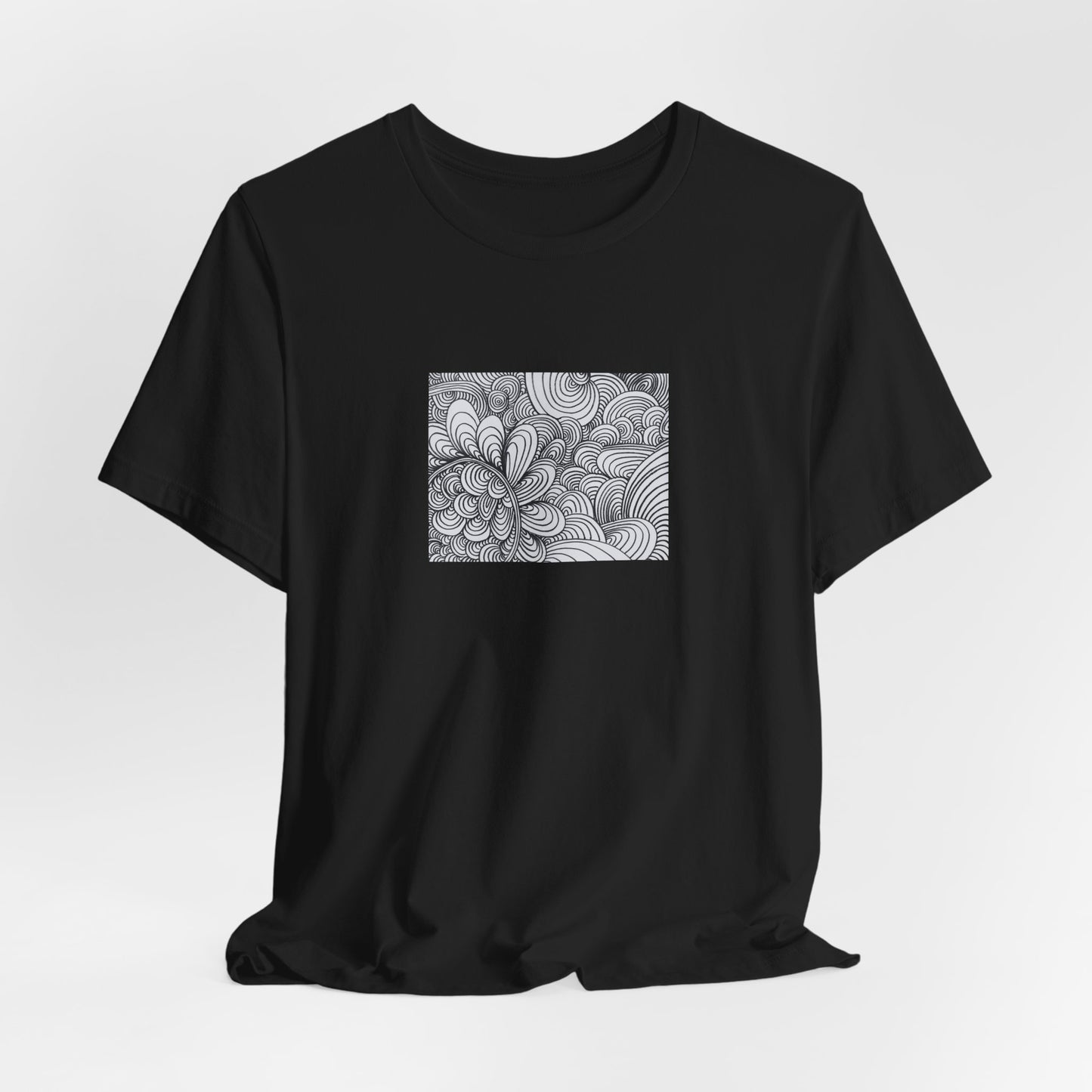 Unisex Original Healing Mesmerizing Line Art T-Shirt - Apricots Noir