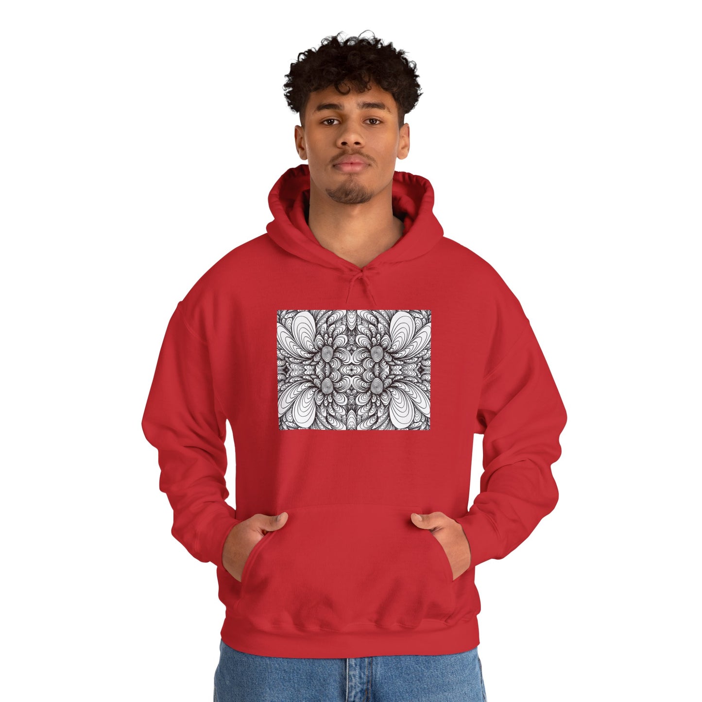 Unisex Heavy Blend™ Original Minimalist Healing Line Art Hooded Sweatshirt - Blooms