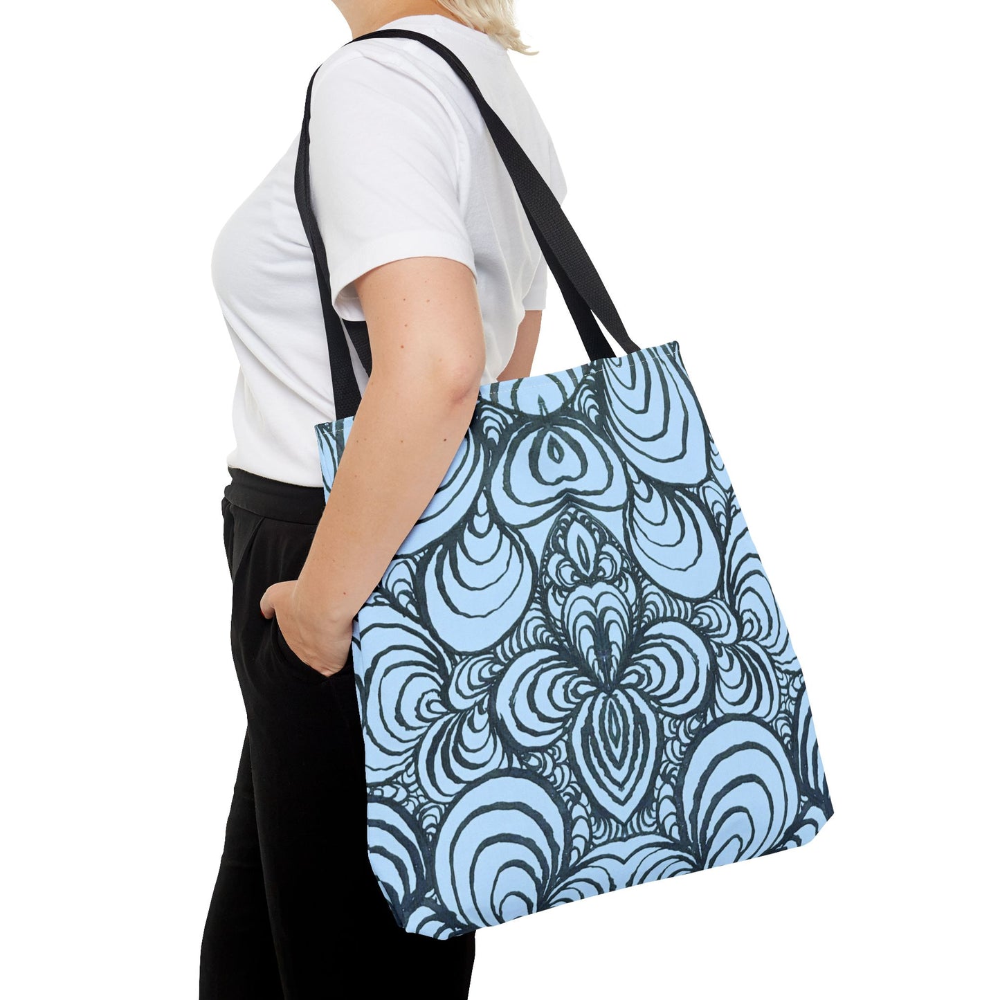 Unisex Original Line Art - All Over Print Tote Bag - Puzzle Panels 1 Color Pop Polar