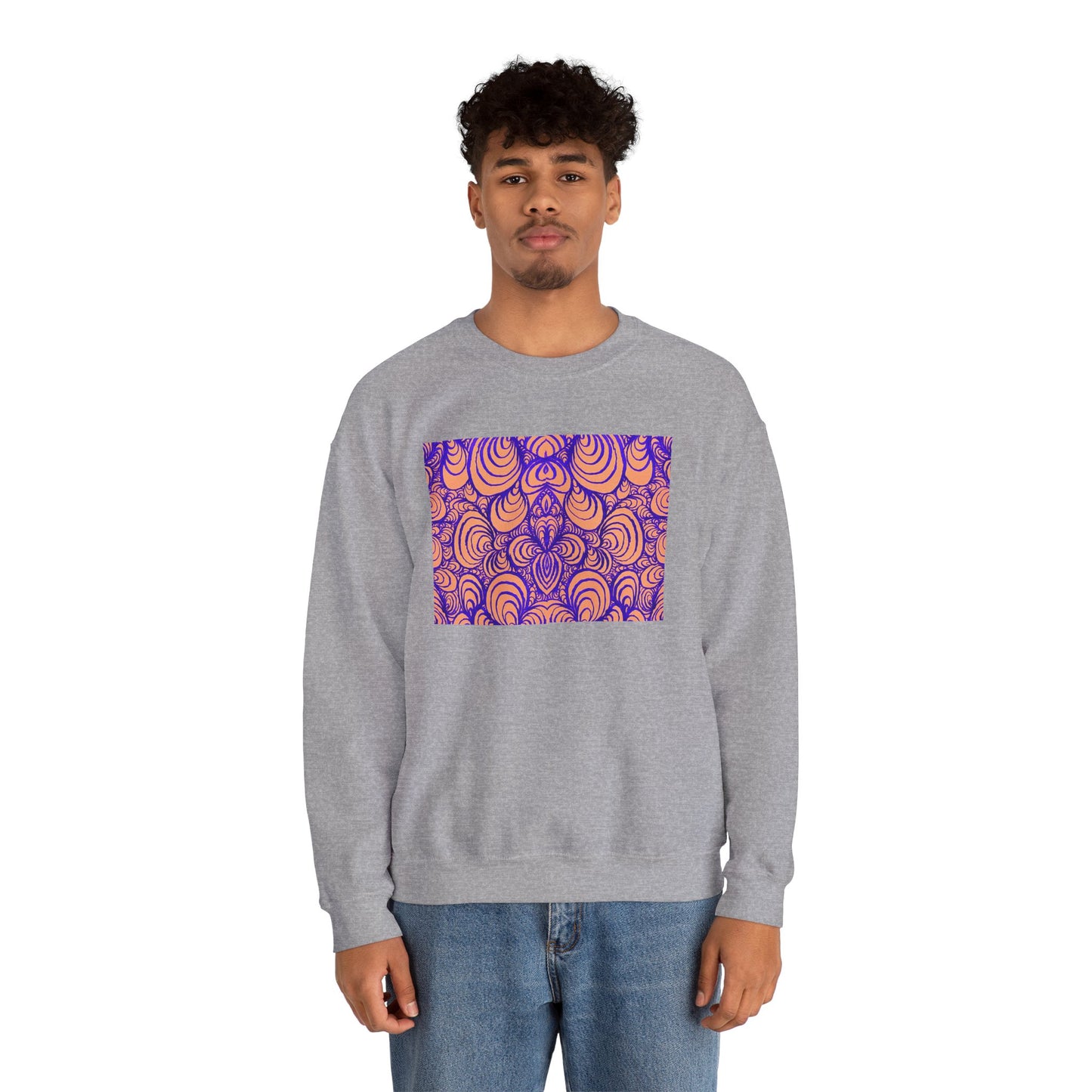 Unisex Original Line Art Sweatshirt - Puzzle Panels 1 Color Pop Run