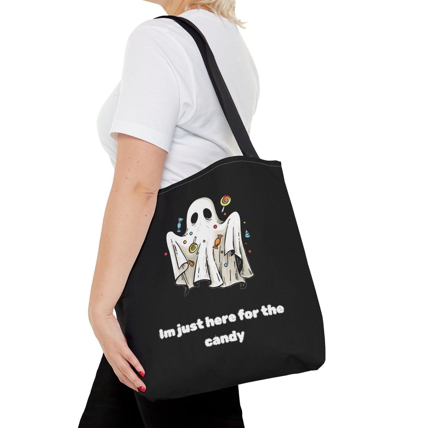 Cute Ghost Halloween Lover Spooky Season Trick or Treating Candy Bag Fall Themed Reusable Lunch Tote