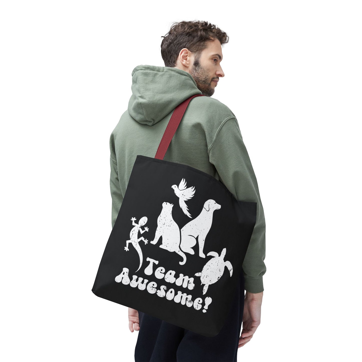 Unisex Animal Lover Lizard Cat Bird Dog Turtle Team Awesome Tote Bag