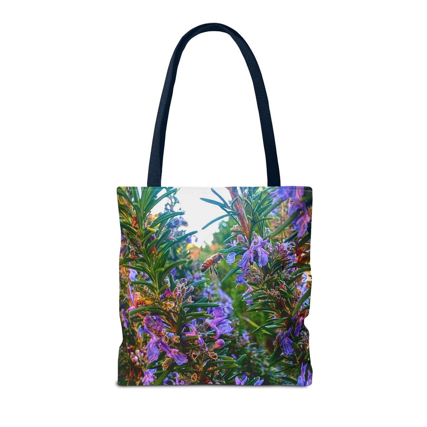 Garden Themed Bee and Rosemary Tote Bag