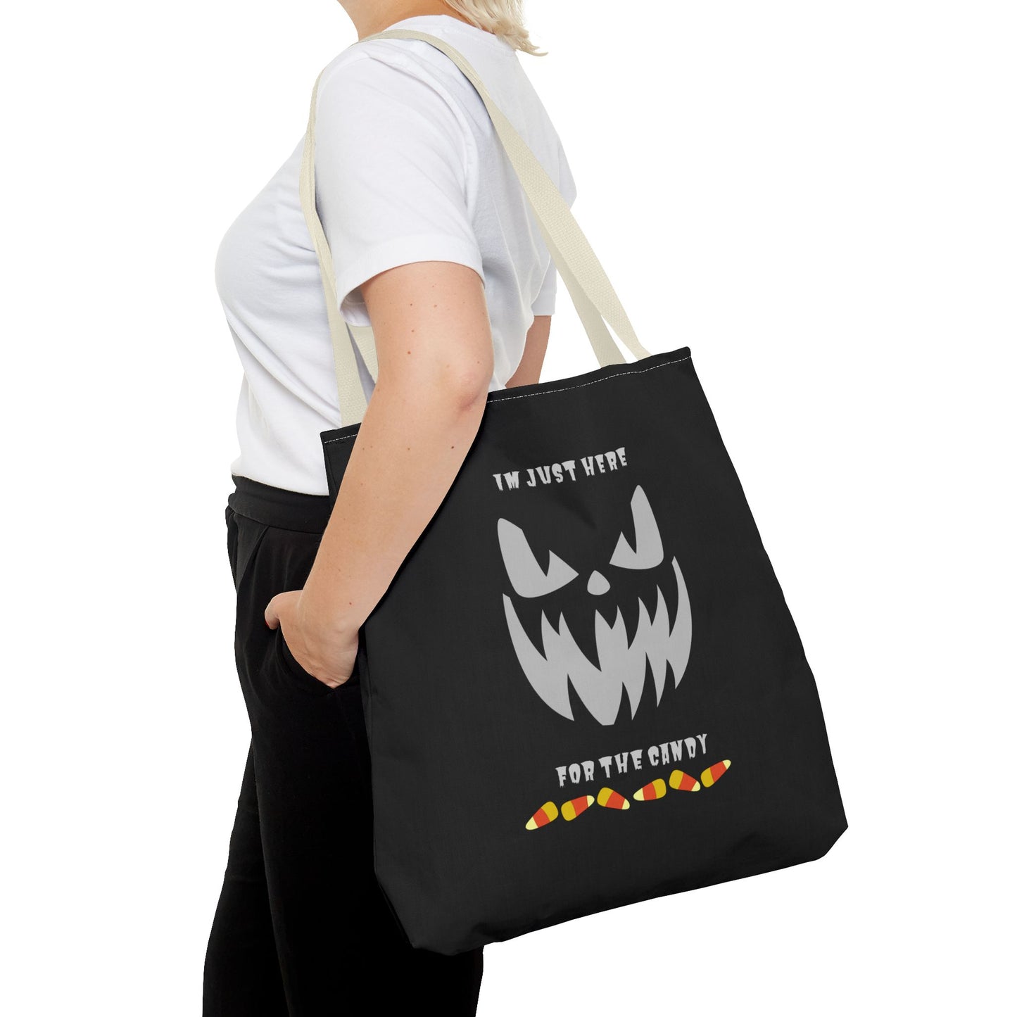 Halloween Candy Corn Scary Face Gift Spooky Season Trick or Treating Fall Candy Bag Reusable Lunch Bag