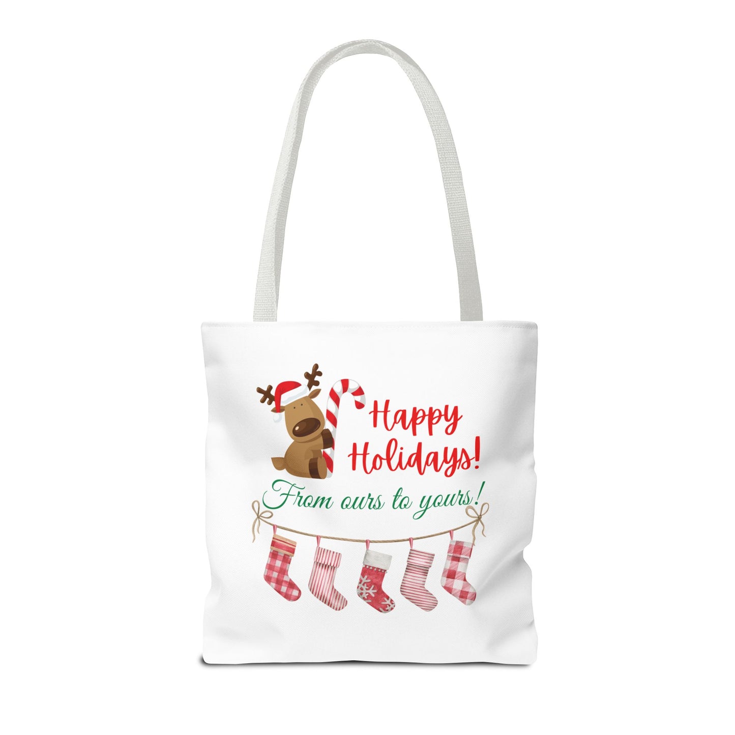 Unisex Happy Holidays From Ours To Yours Christmas Stockings and Dog Tote Bag