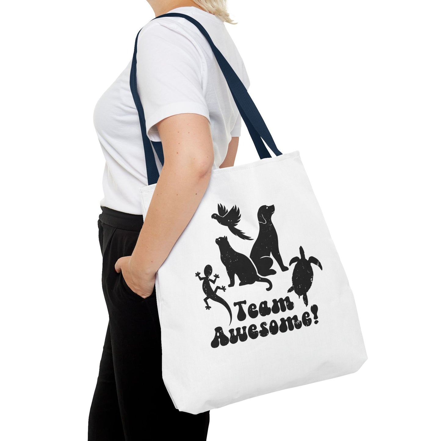 Unisex Animal Lover Lizard Cat Bird Dog Turtle Team Awesome Tote Bag