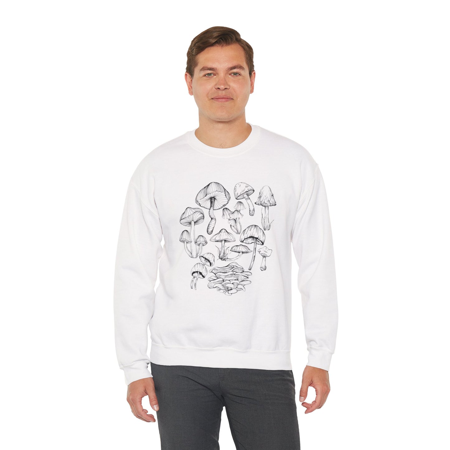 Unisex Mushroom Lover Fungi Print Toadstool Sweatshirt