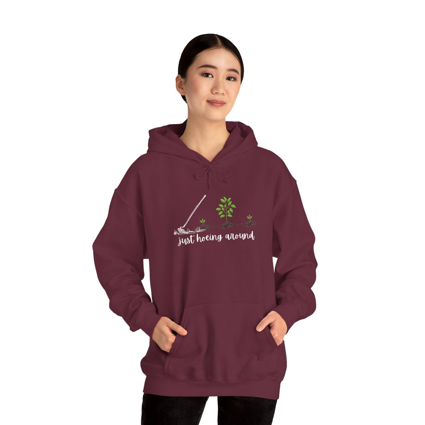 Unisex Heavy Blend™ Just Hoeing Around Gardening Hooded Sweatshirt