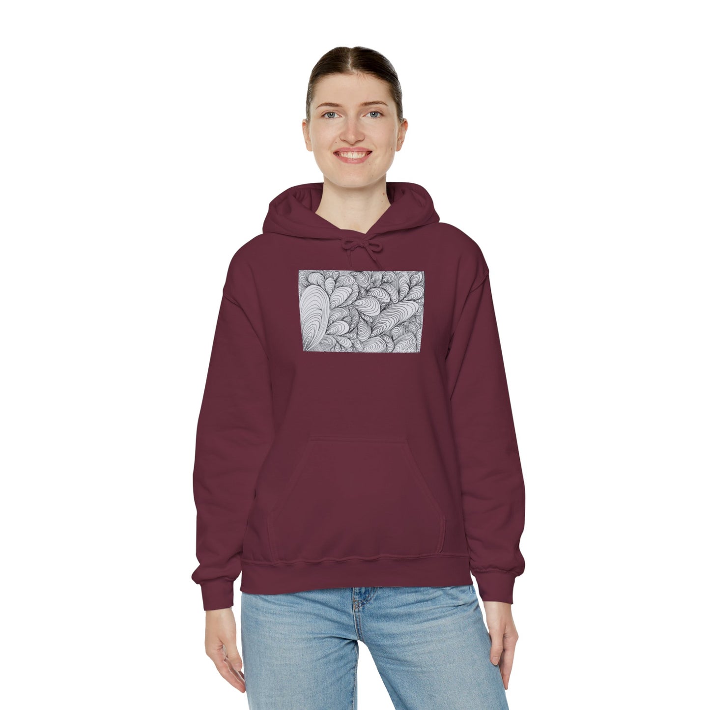 Unisex Heavy Blend™ Original Rough Artwork Midsize Print Hooded Sweatshirt