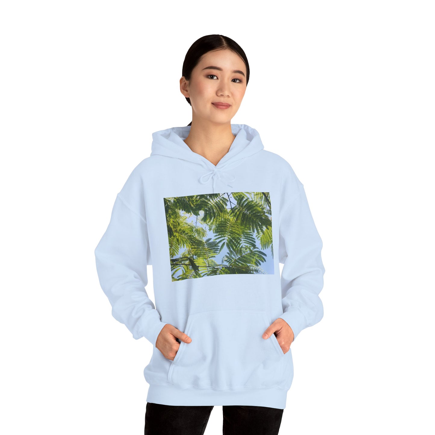 Unisex Heavy Blend™ Original Print Silk Canopy Crewneck Hooded Sweatshirt