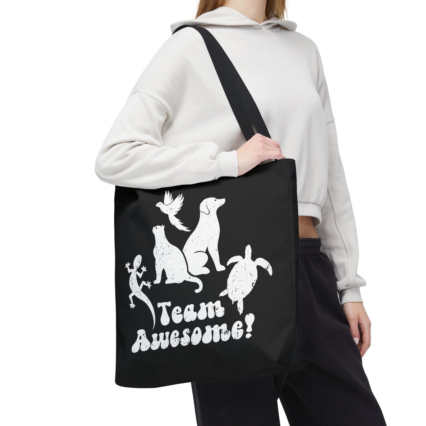 Unisex Animal Lover Lizard Cat Bird Dog Turtle Team Awesome Tote Bag