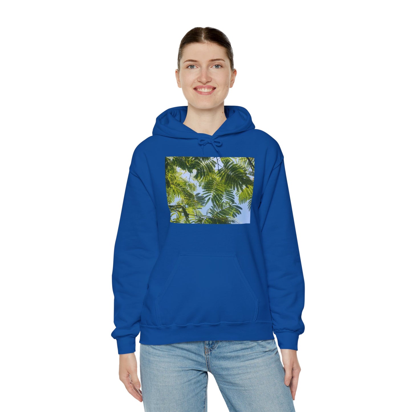 Unisex Heavy Blend™ Original Print Silk Canopy Crewneck Hooded Sweatshirt