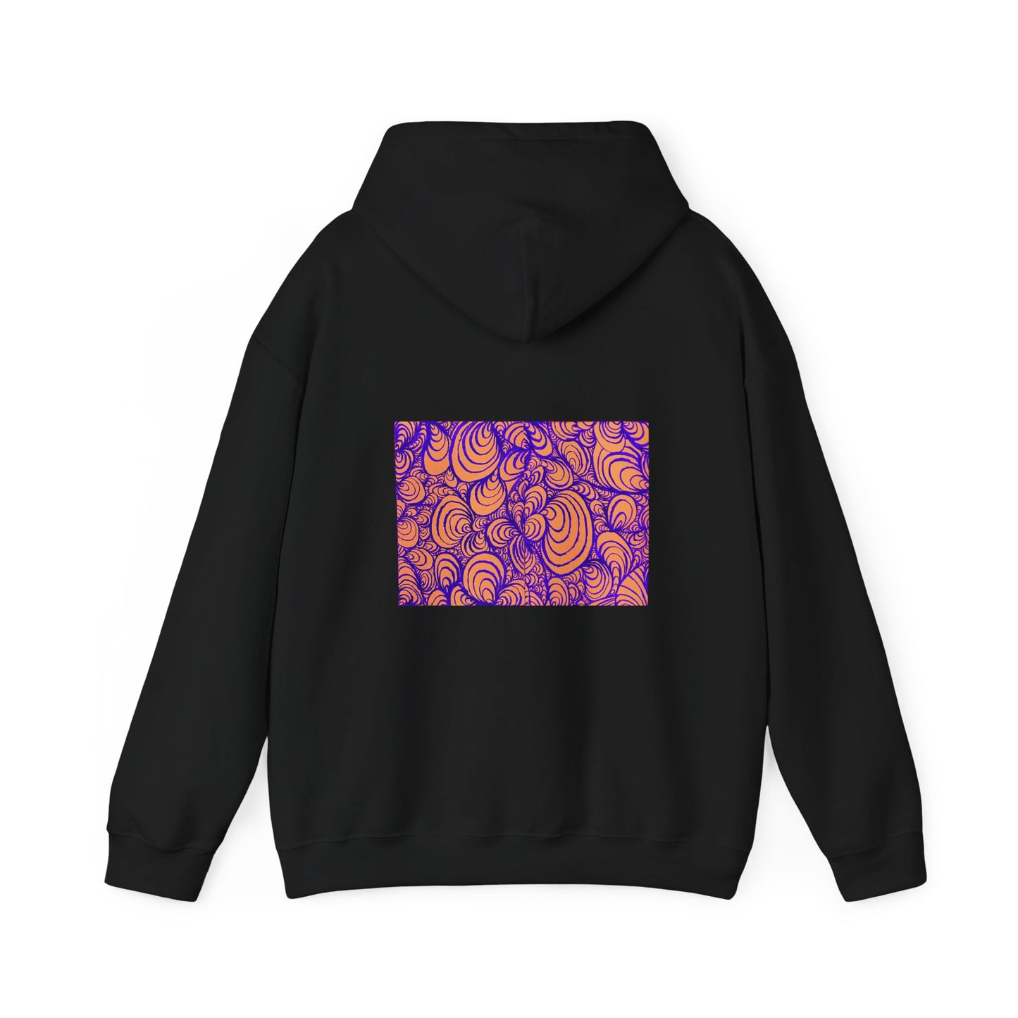 Unisex Heavy Blend™ Original Minimalist Line Art Hooded Sweatshirt - Puzzle Panels 1 Color Pop Run