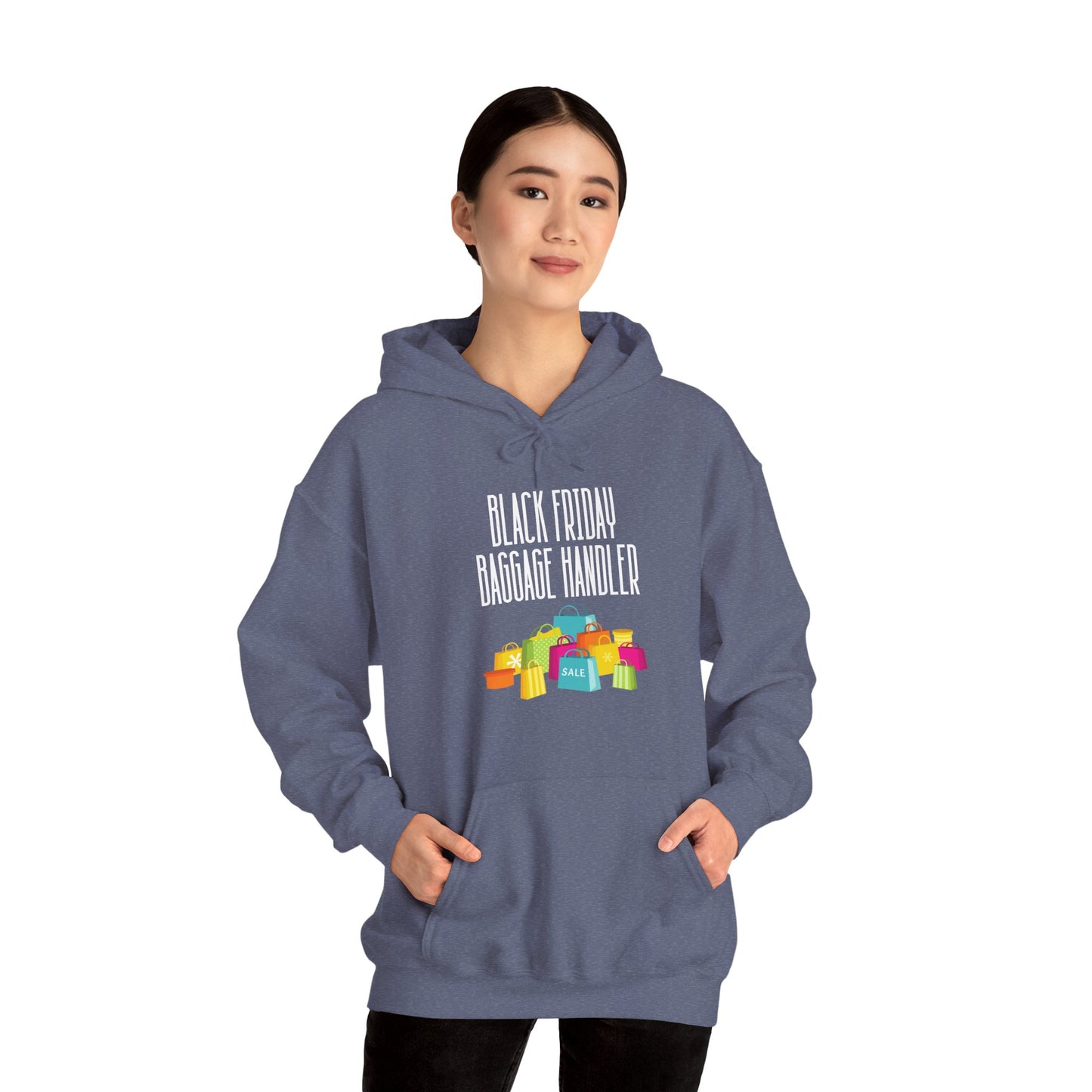 Unisex Heavy Blend™ Black Friday Christmas Sales Baggage Handler Shopping Sales Hooded Sweatshirt