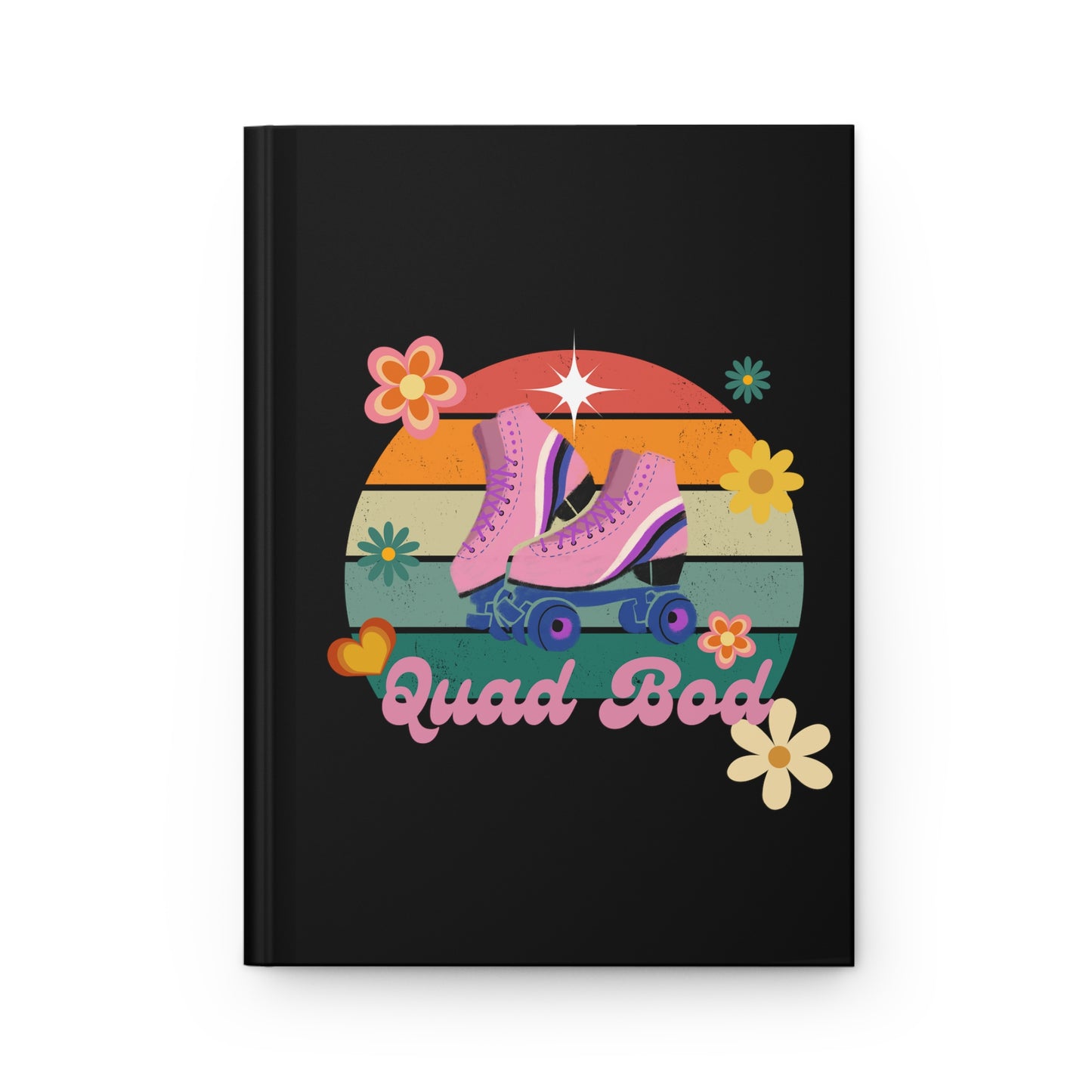 Hardcover Journal Matte Quad Bod Retro Vibes Rollerskate Themed Everyday Carry