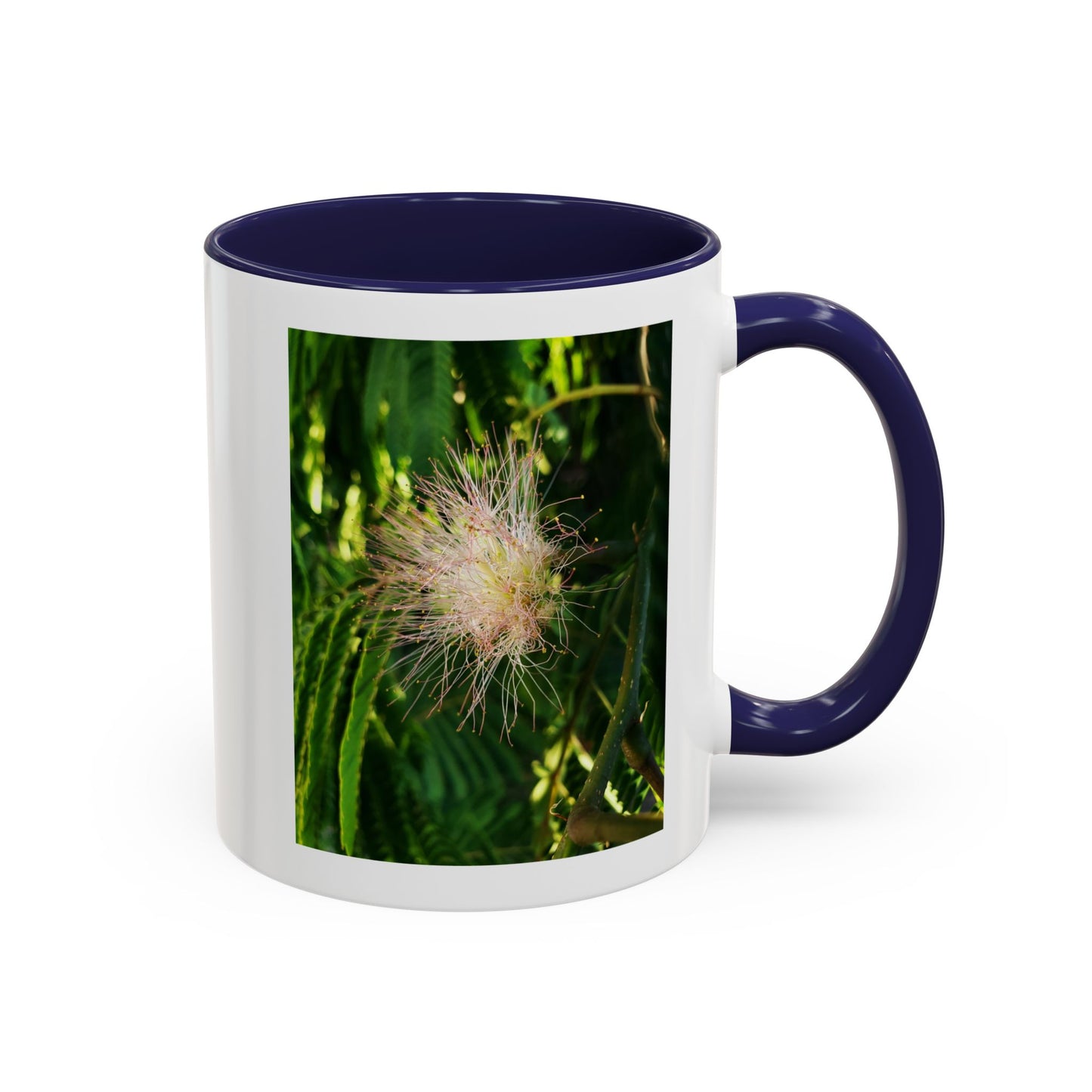 11oz Garden Themed Silk Blossom Plant Foliage Two Tone Coffee Mug