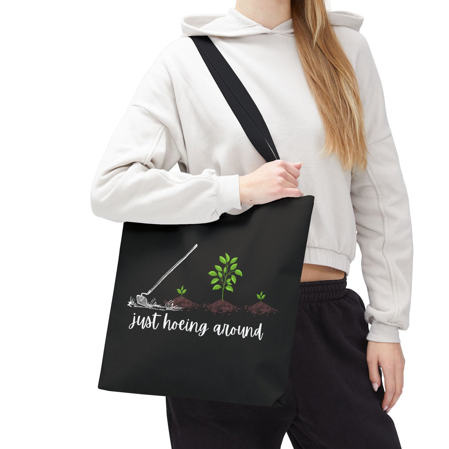 Unisex Just Hoeing Around Gardening Themed All Over Print Tote Bag