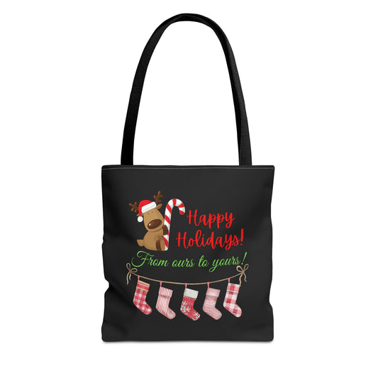 Unisex Happy Holidays From Ours To Yours Christmas Stockings and Dog Tote Bag