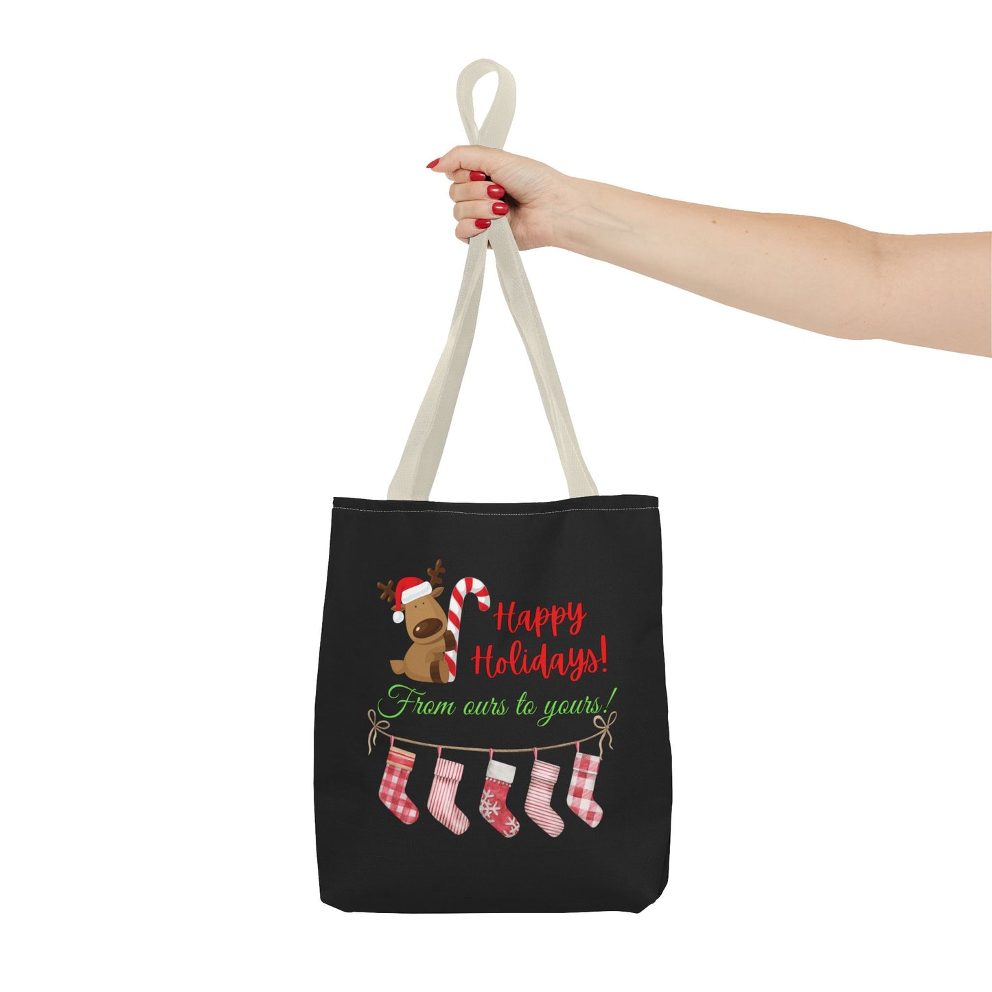 Unisex Happy Holidays From Ours To Yours Christmas Stockings and Dog Tote Bag