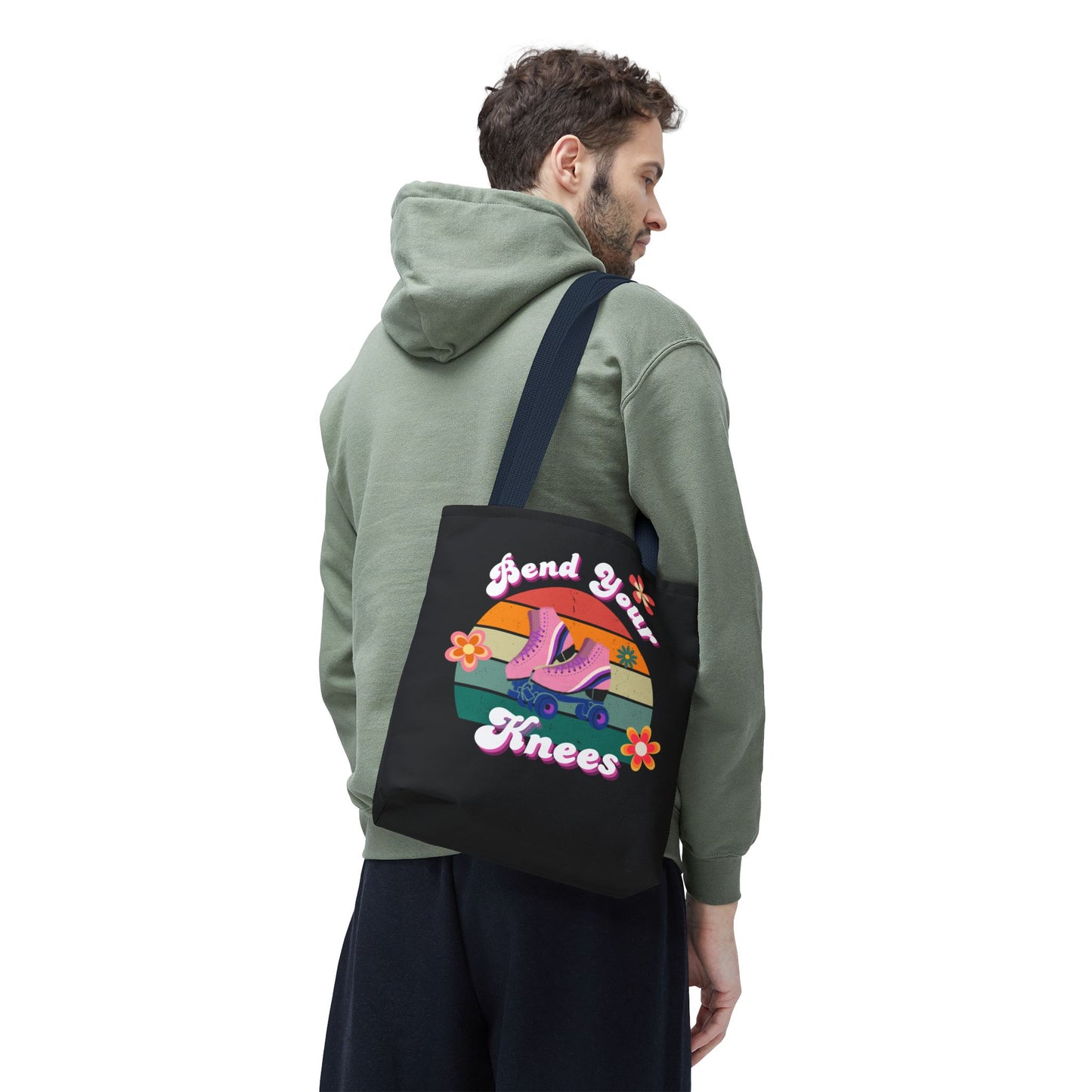 Unisex Retro Vibes Bend Your Knees Skate Day Tote Bag