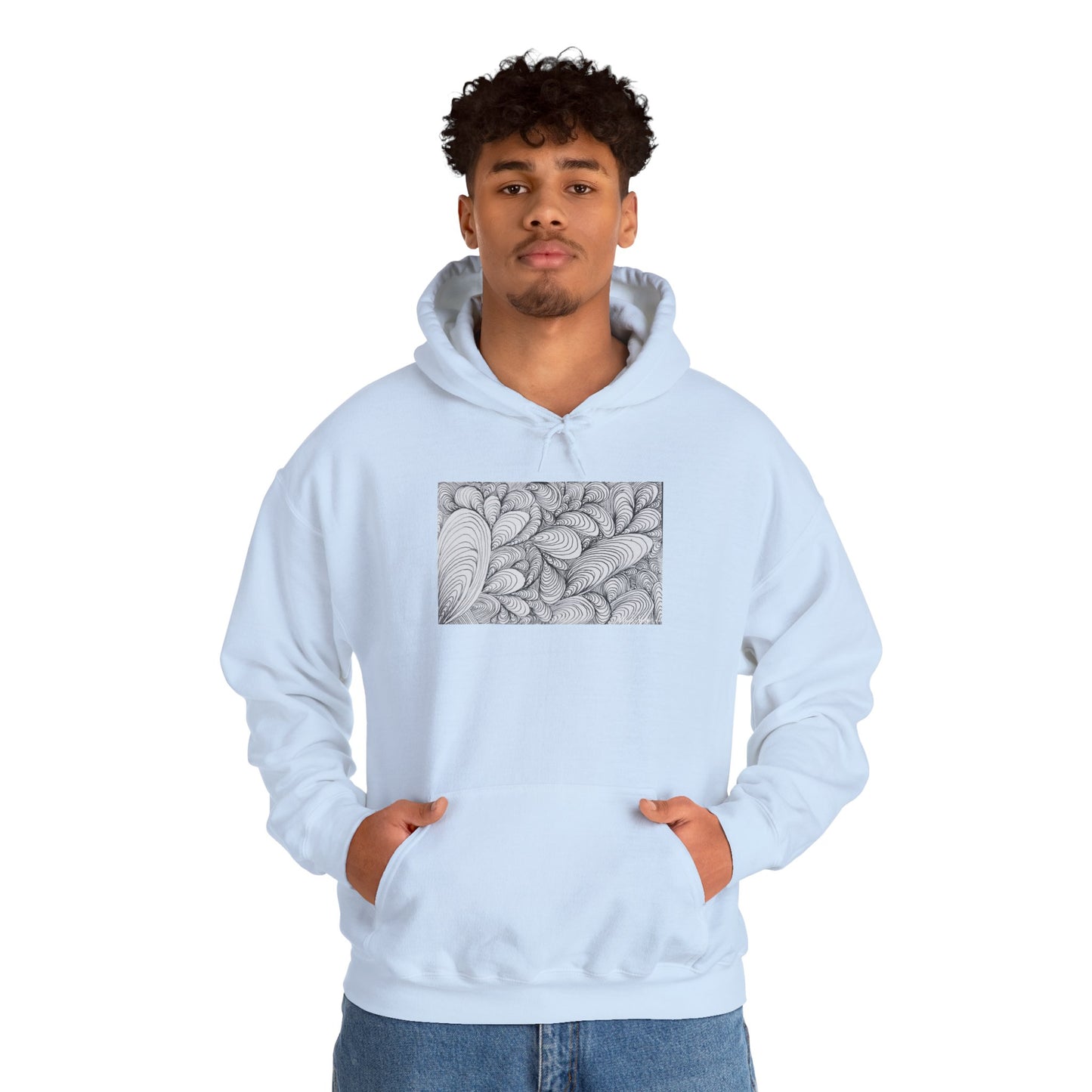 Unisex Heavy Blend™ Original Rough Artwork Midsize Print Hooded Sweatshirt