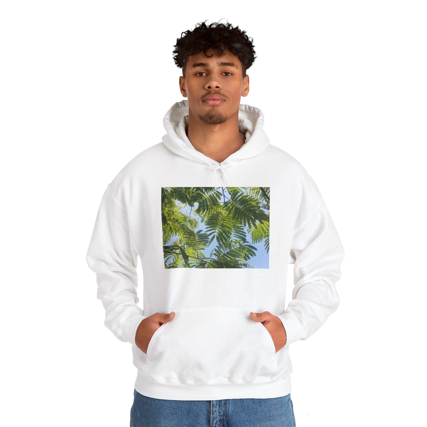 Unisex Heavy Blend™ Original Print Silk Canopy Crewneck Hooded Sweatshirt