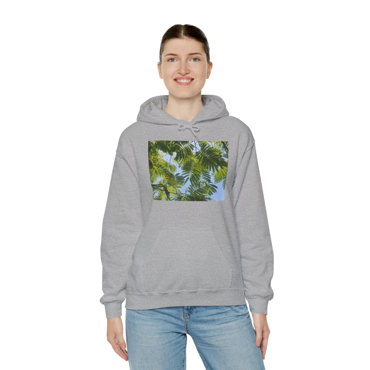 Unisex Heavy Blend™ Original Print Silk Canopy Crewneck Hooded Sweatshirt