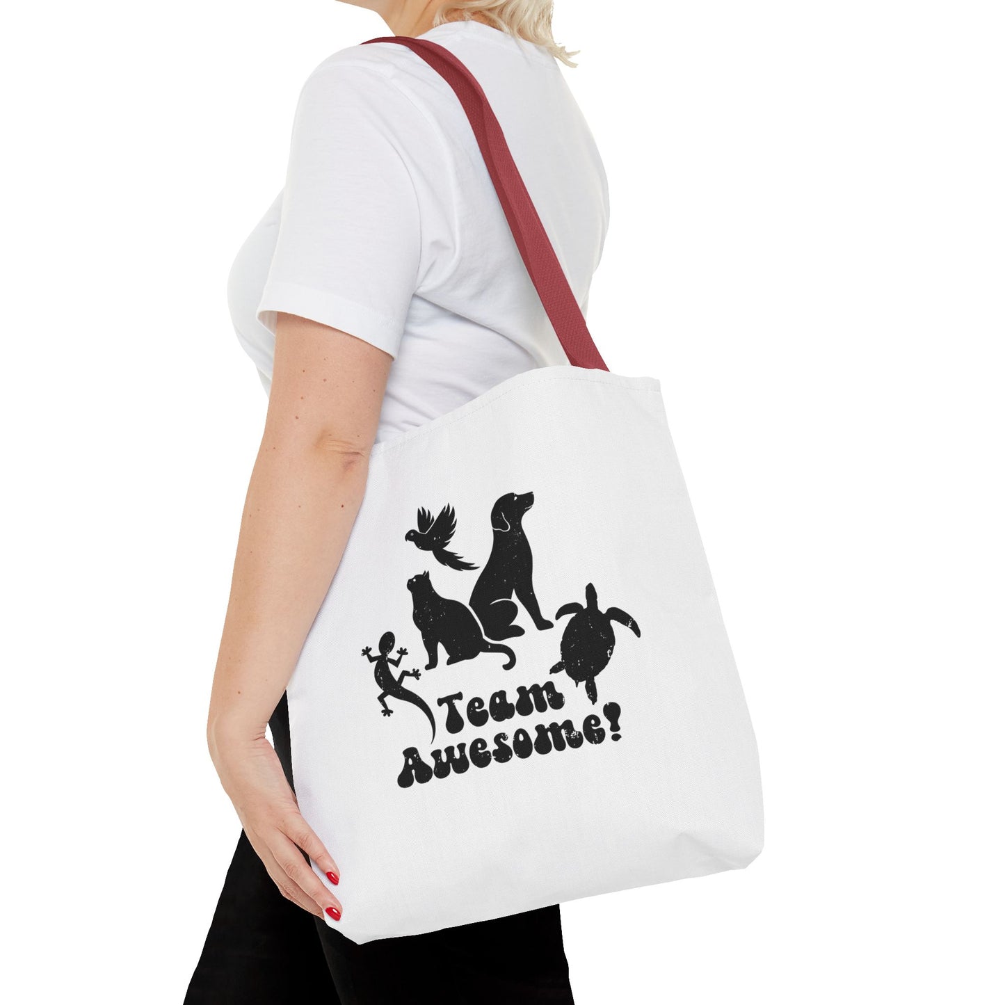 Unisex Animal Lover Lizard Cat Bird Dog Turtle Team Awesome Tote Bag