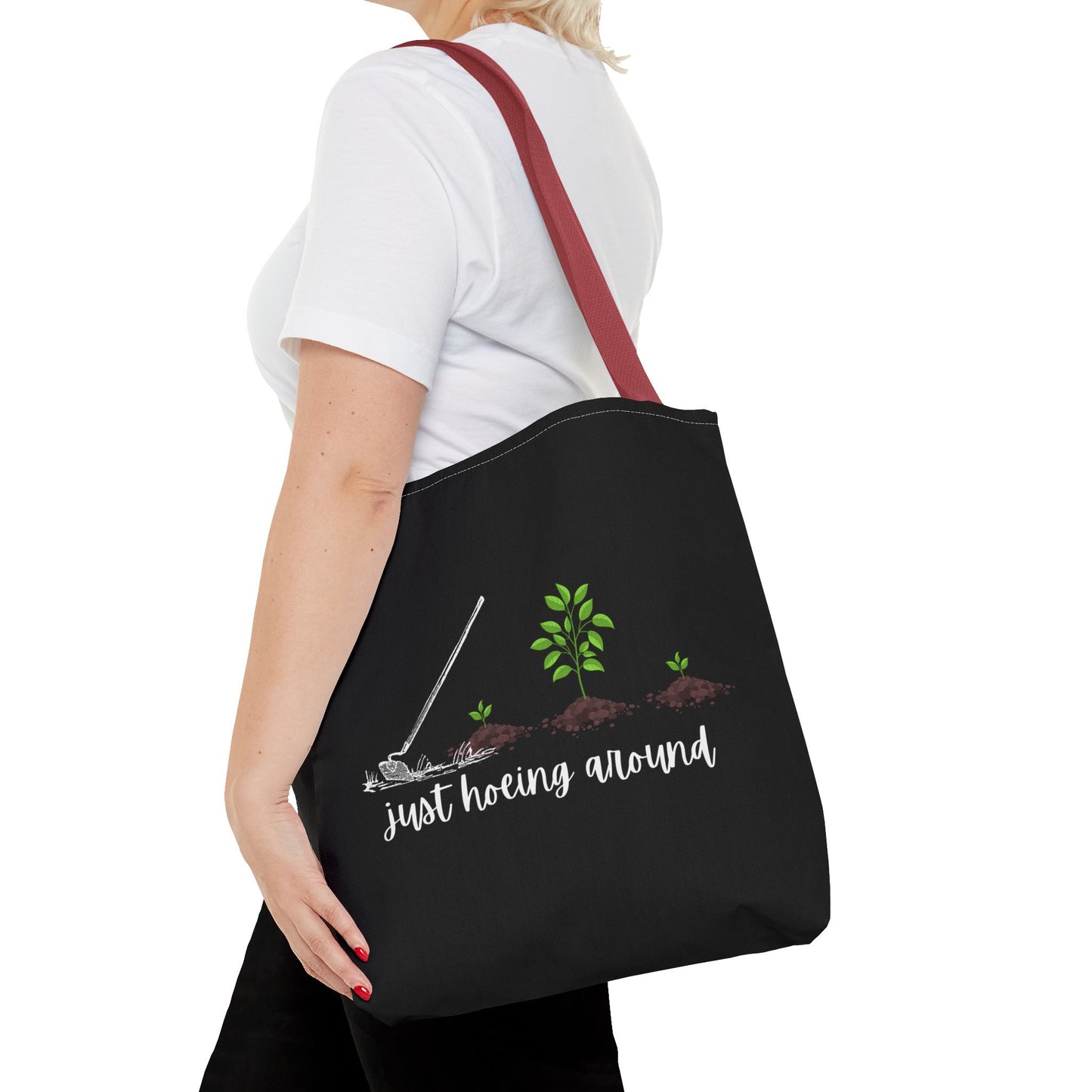 Unisex Just Hoeing Around Gardening Themed All Over Print Tote Bag