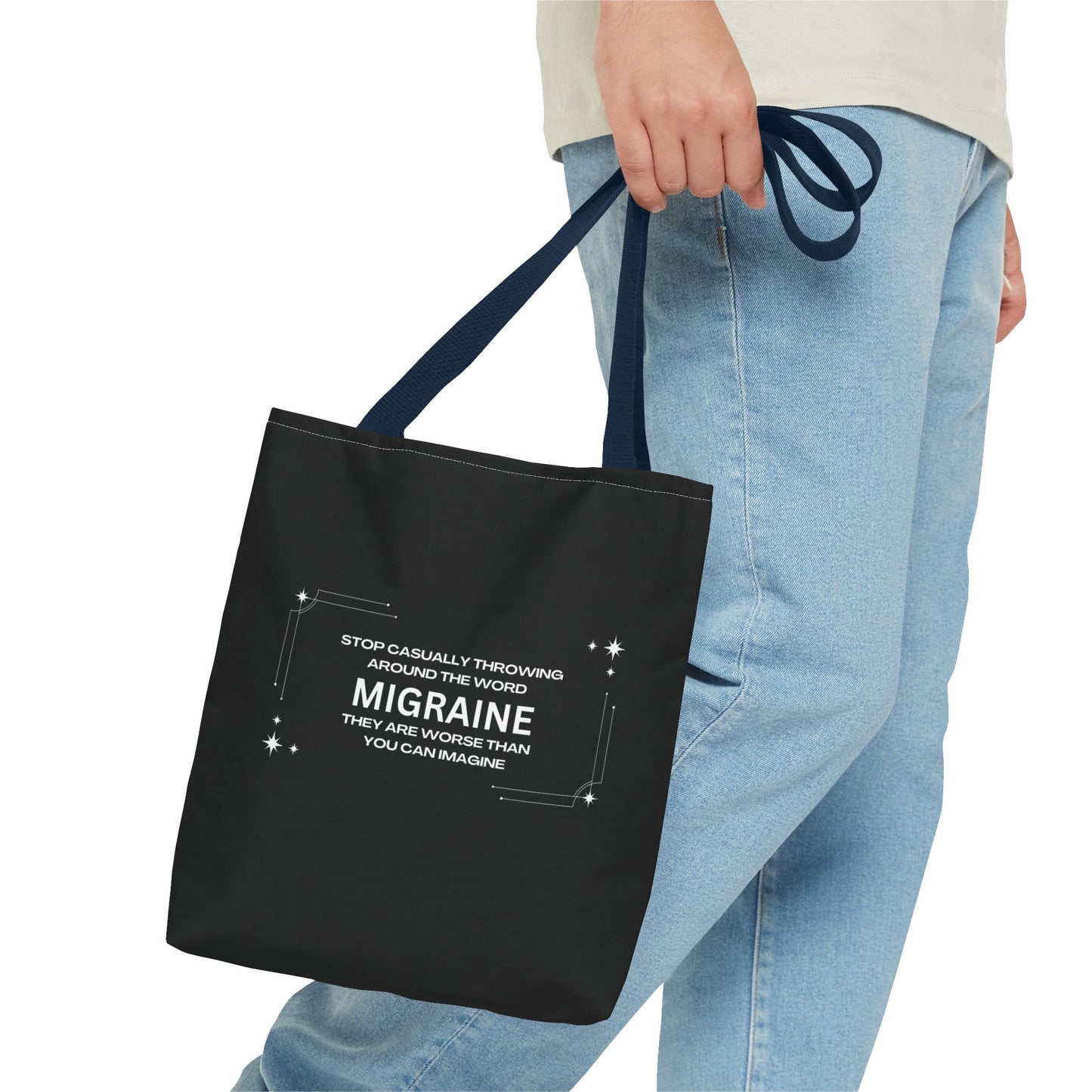 Unisex Migraine Day Invisible Illness Warrior Tote Bag