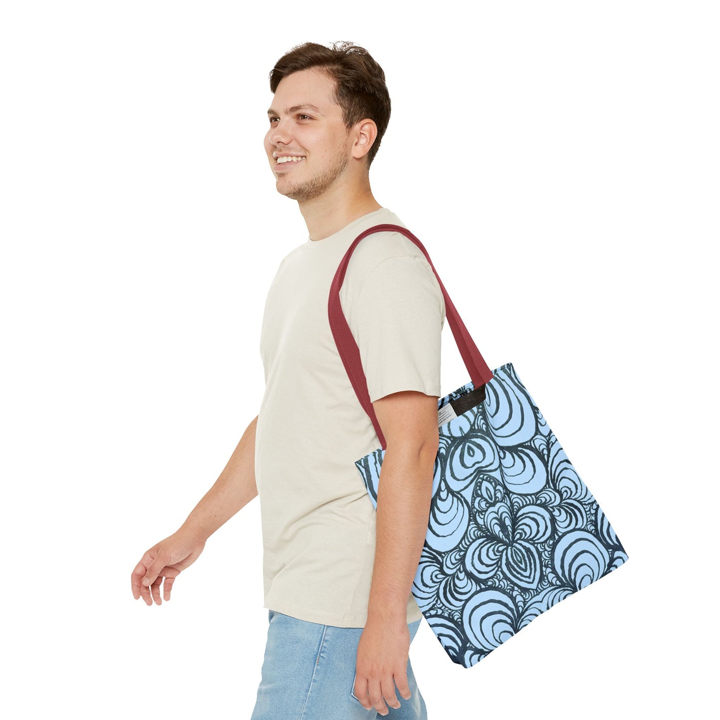 Unisex Original Line Art - All Over Print Tote Bag - Puzzle Panels 1 Color Pop Polar