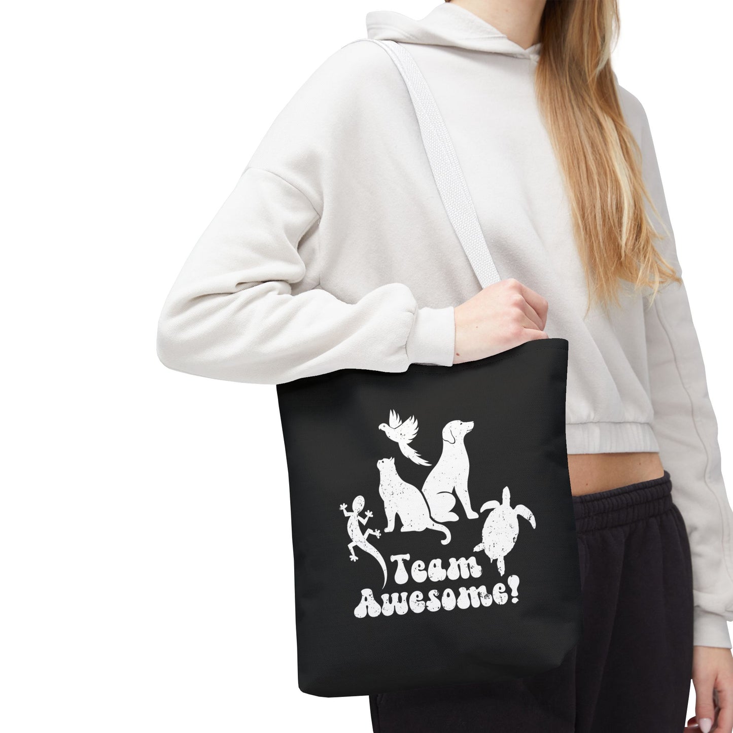 Unisex Animal Lover Lizard Cat Bird Dog Turtle Team Awesome Tote Bag