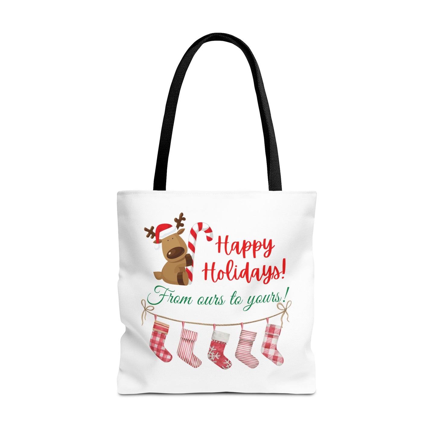 Unisex Happy Holidays From Ours To Yours Christmas Stockings and Dog Tote Bag