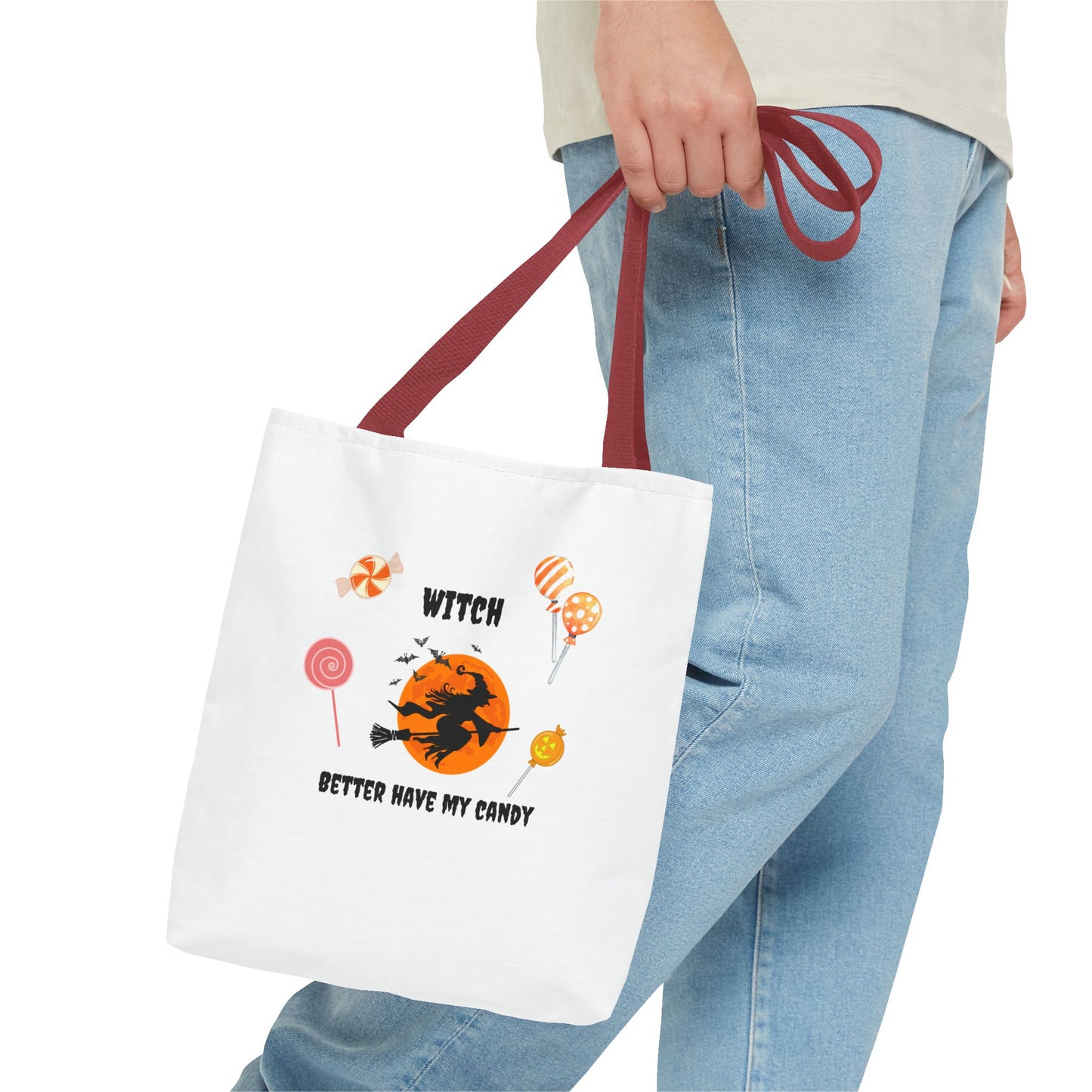 Halloween Tote Bag Spooky Season Trick or Treating Candy Bag Fall Themed Reusable Lunch Tote