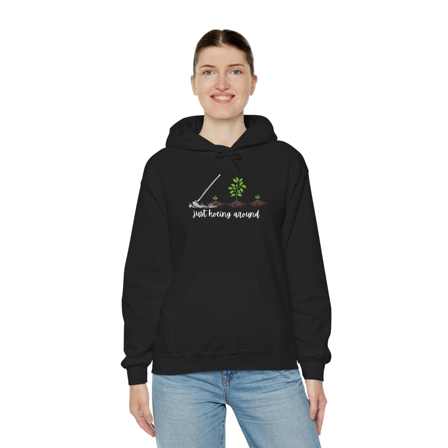 Unisex Heavy Blend™ Just Hoeing Around Gardening Hooded Sweatshirt
