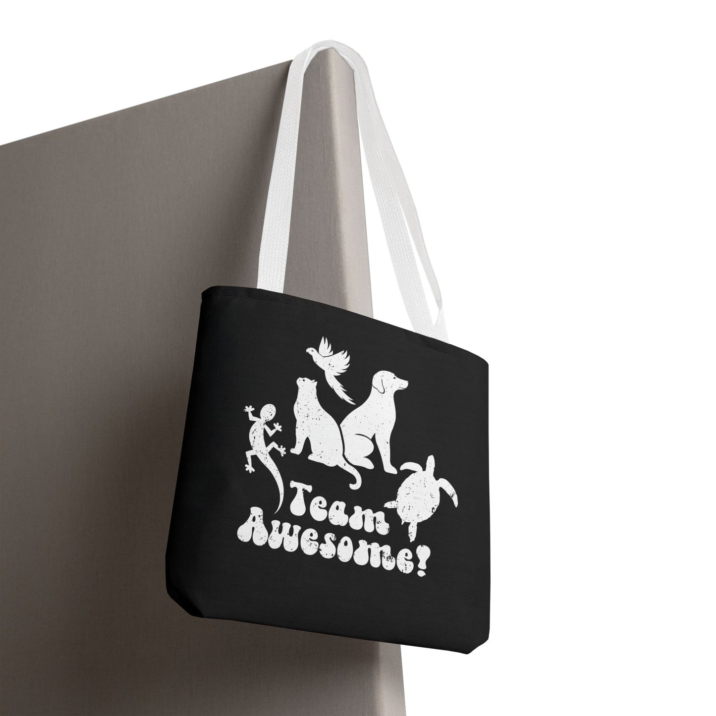 Unisex Animal Lover Lizard Cat Bird Dog Turtle Team Awesome Tote Bag