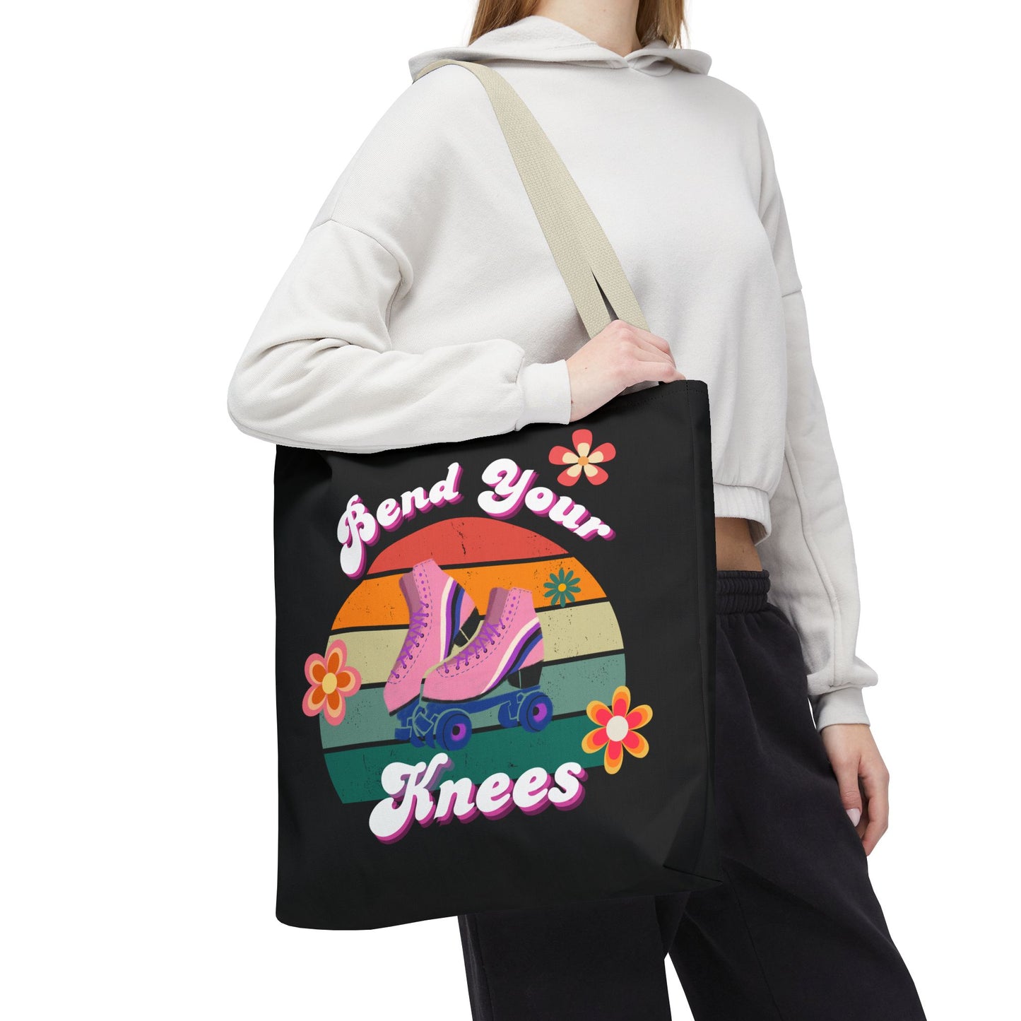 Unisex Retro Vibes Bend Your Knees Skate Day Tote Bag