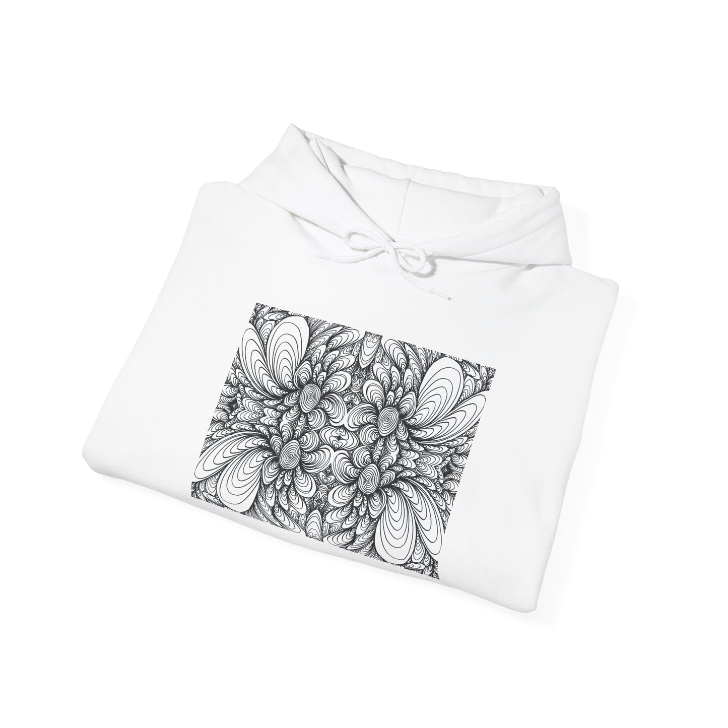 Unisex Heavy Blend™ Original Minimalist Healing Line Art Hooded Sweatshirt - Blooms