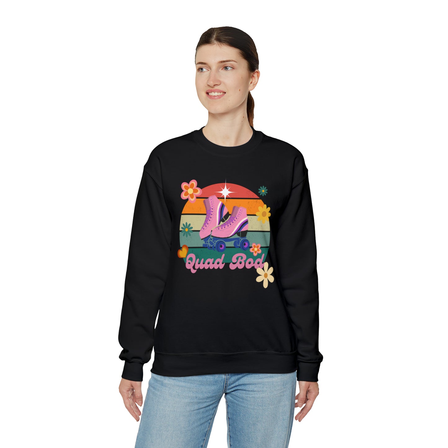 Unisex Quad Bod Retro Vibes Rollerskater Sweatshirt